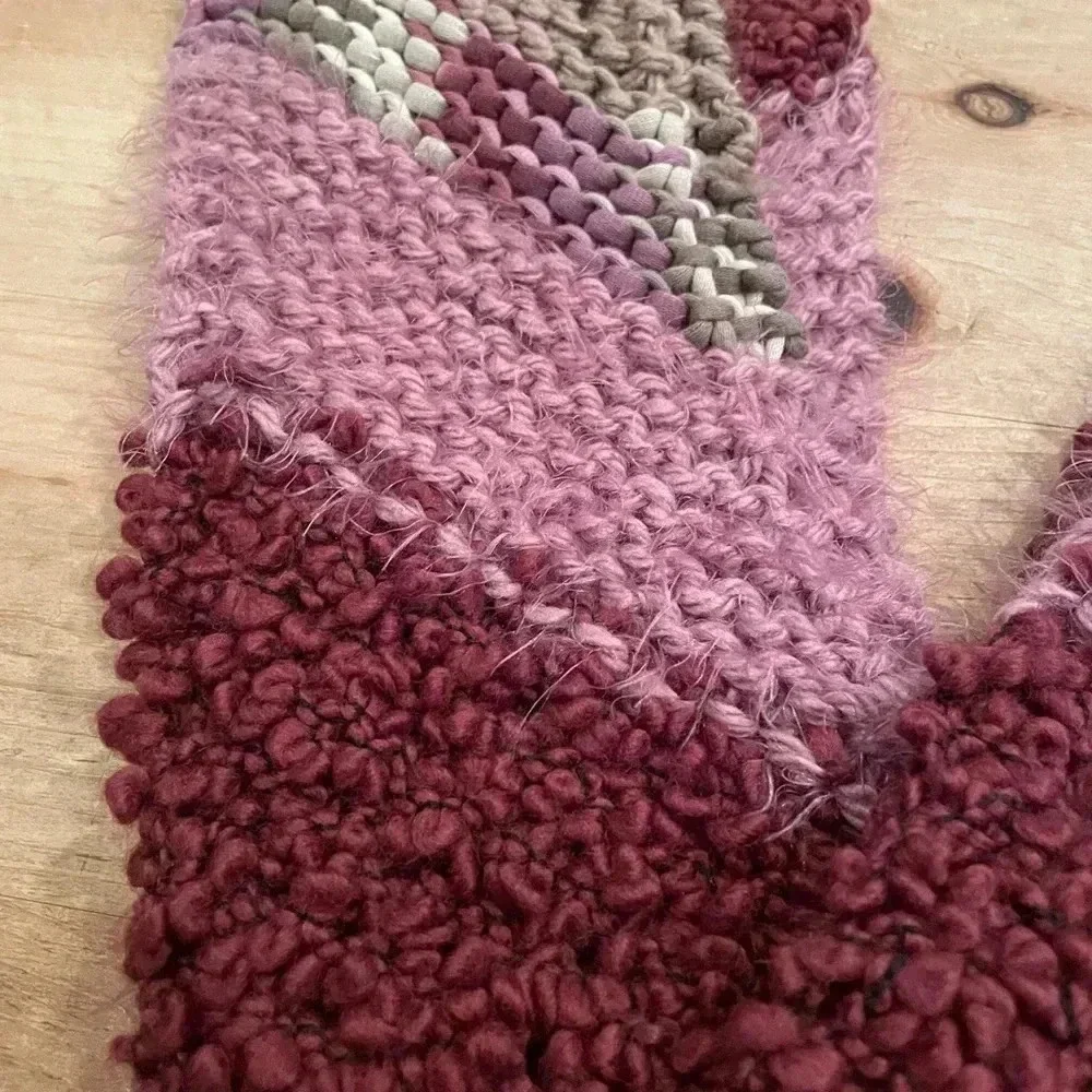 NWT mauve, purple, grey, light brown extra long scarf cottagecore grannycore